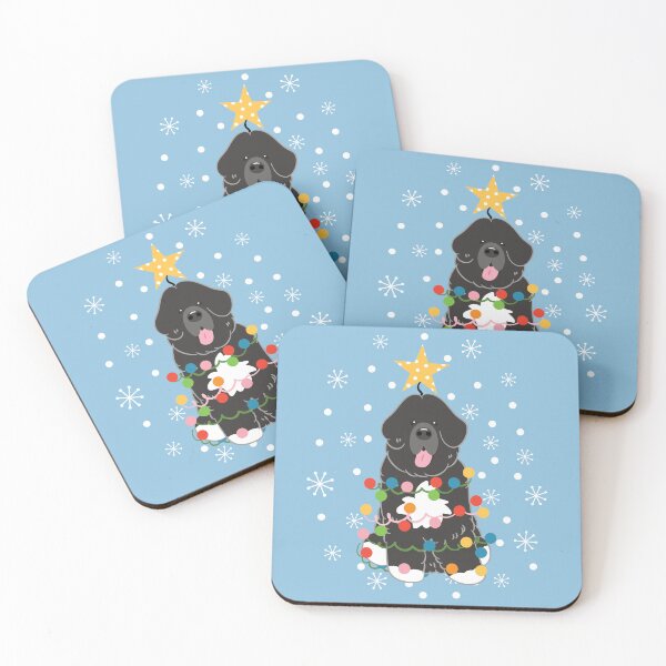 Item preview, Newfie Newfoundland Dog Christmas Tree - Black White 3 designed and sold by Lulupainting.