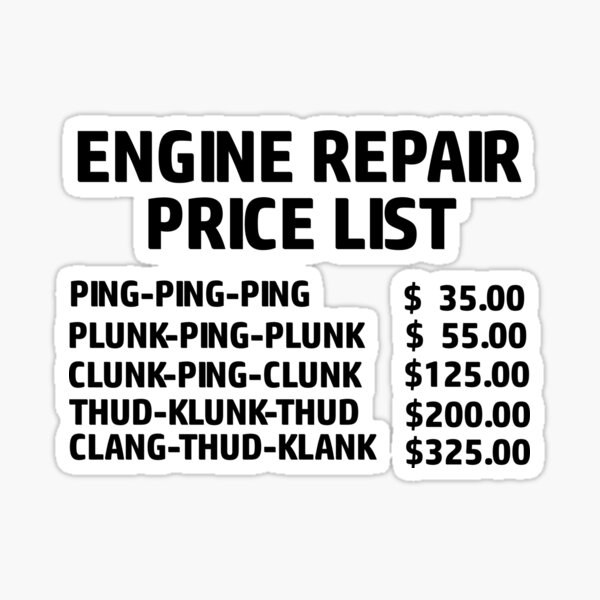 Engine Repair Price List