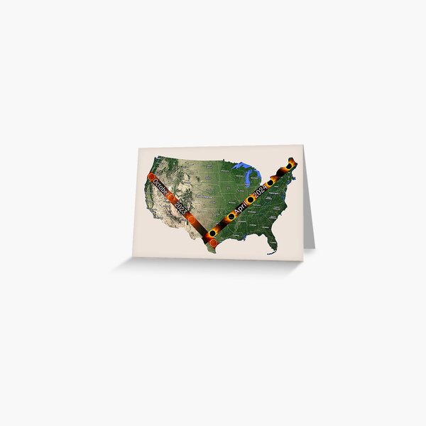 Item preview, USA Anular Solar Eclipse 2023 and Total Solar Eclipse 2024 Paths designed and sold by Kuetspal-Lin.