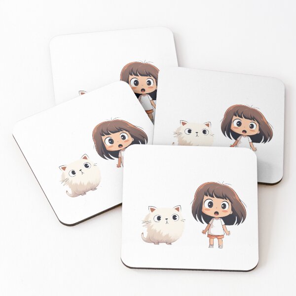 Item preview, White cat and her sweet playmate designed and sold by omerfdln34.