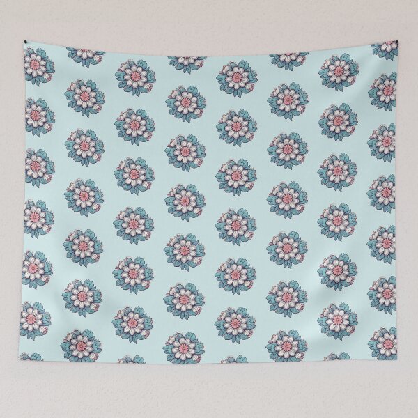 Item preview, green blue 2d illustration mandala blossom  designed and sold by SleeeepyStudio.