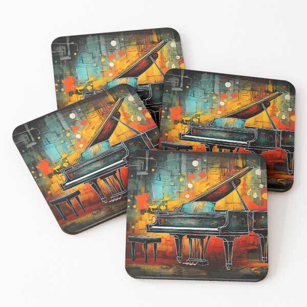 Item preview, Melodic Fusion- Abstract Piano Art in a Symphony of Color and Textured Chalkboard designed and sold by OlfactoART Studio.