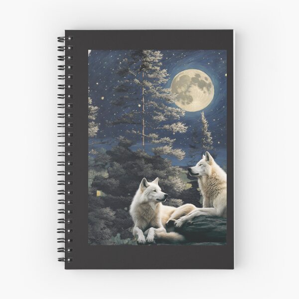 Item preview, Real white wolves enjoying the full moon designed and sold by RockyRambobo.
