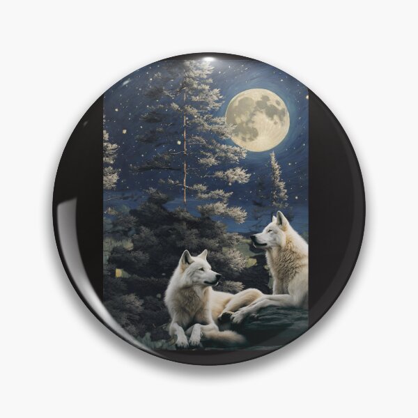Item preview, Real white wolves enjoying the full moon designed and sold by RockyRambobo.