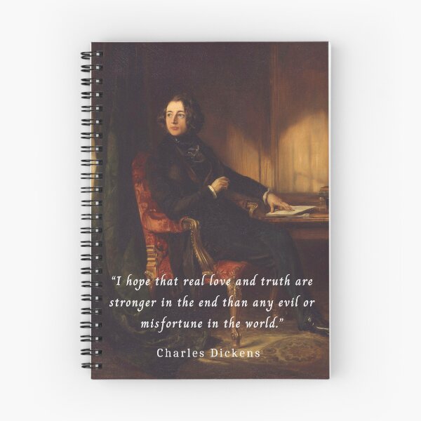 Item preview, Charles Dickens portrait and quote: I hope that real love and truth are stronger in the end than any evil or misfortune in the world. designed and sold by artbleed.