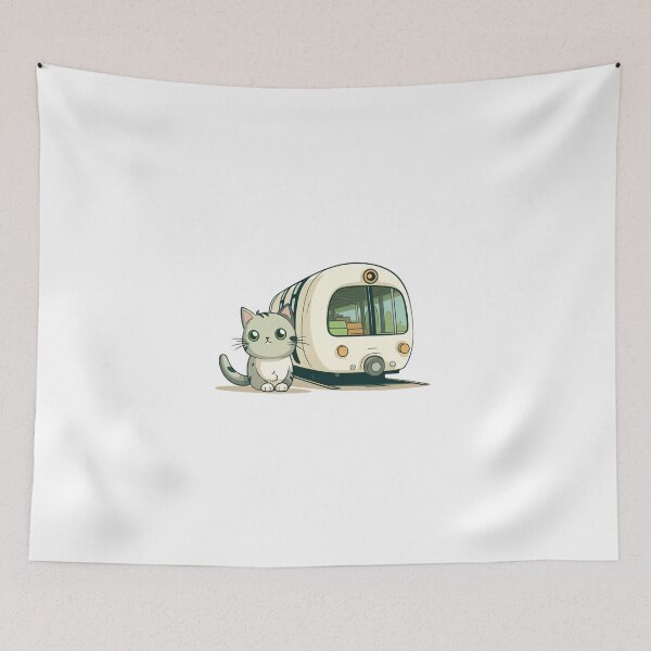 Item preview, The cat is waiting for the train designed and sold by omerfdln34.