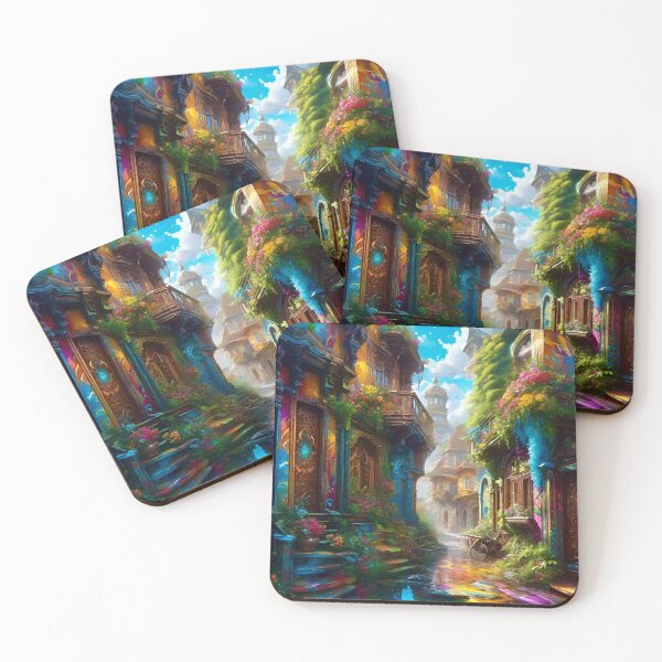 Item preview, Colorful Village - Surreal Fantasy art concepts designed and sold by Delerat7.