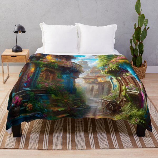 Item preview, Colorful Village - Surreal Fantasy art concepts designed and sold by Delerat7.