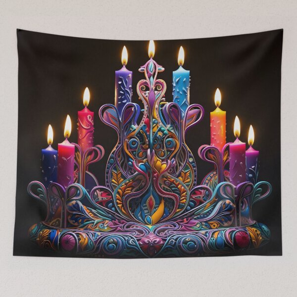 Item preview, magical hannukah decorative menorah, designed and sold by dcrc.