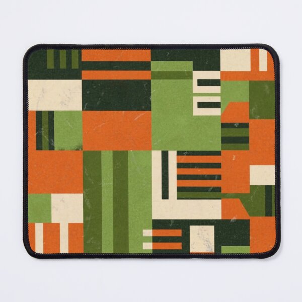 Item preview, Almost Squares Abstract Tile Collage in orange and green designed and sold by elhamart.