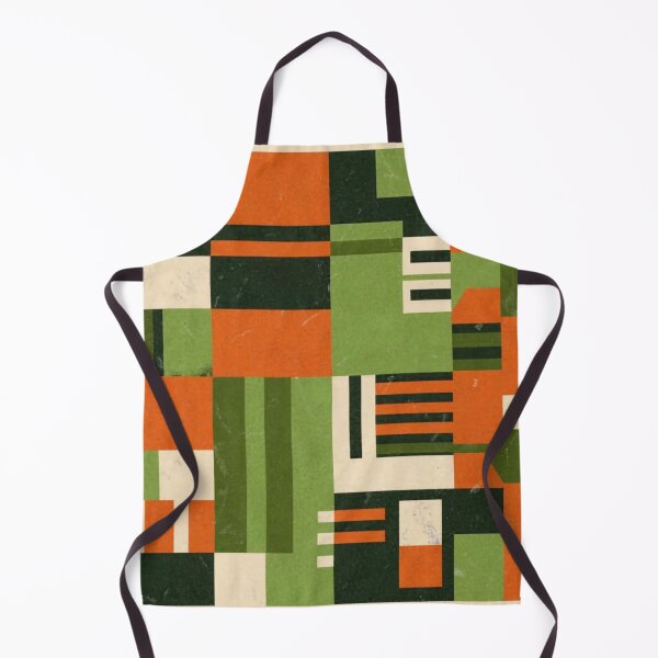 Item preview, Almost Squares Abstract Tile Collage in orange and green designed and sold by elhamart.