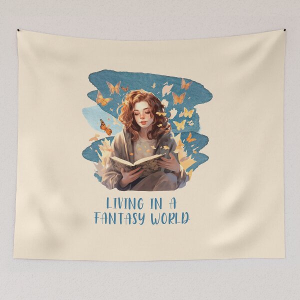 Item preview, Living in a Fantasy - Fantasy Reader - Book Lover - Bookish Gift designed and sold by JLCole.