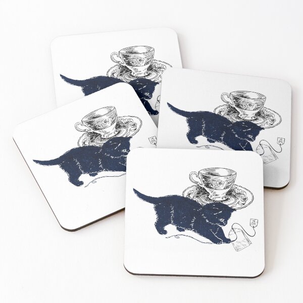 Item preview, Vintage Black Cat Tea Time designed and sold by VistaVintage.