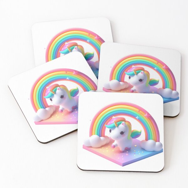 Item preview, 3D Cute Unicorn Under the Sparkling Rainbow designed and sold by erkabees.