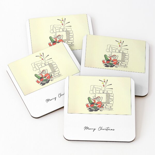 Item preview, Designer Xmas card/ Exhausted parent modern Santa / minimal Christmas greeting card/ design mid century modern designed and sold by LaundrySalt.