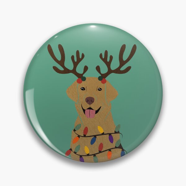 Item preview, Christmas Dudley Yellow Lab with Reindeer Antlers  designed and sold by reddogbuckeye.
