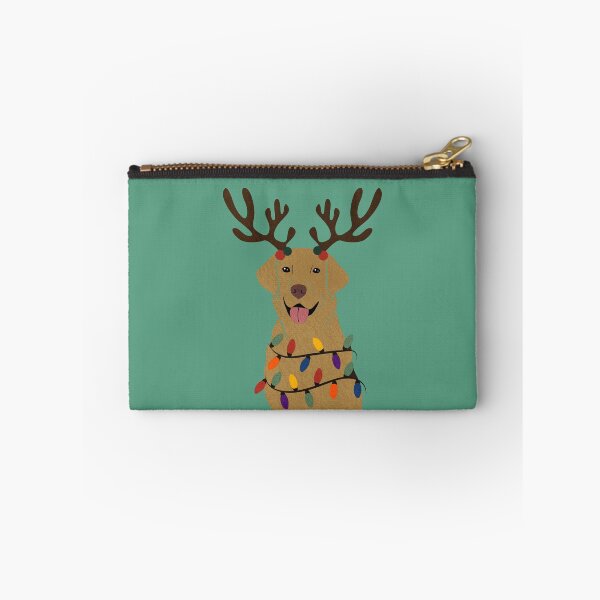 Item preview, Christmas Dudley Yellow Lab with Reindeer Antlers designed and sold by reddogbuckeye.