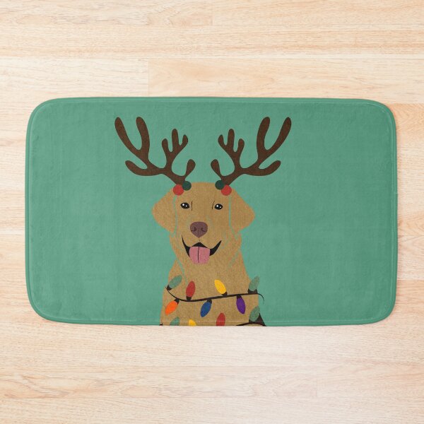 Item preview, Christmas Dudley Yellow Lab with Reindeer Antlers  designed and sold by reddogbuckeye.
