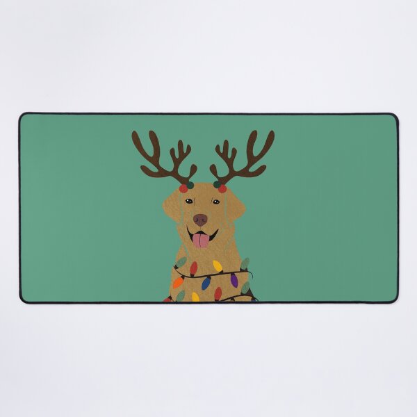 Item preview, Christmas Dudley Yellow Lab with Reindeer Antlers  designed and sold by reddogbuckeye.