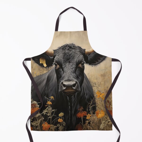 Item preview, Black Cow in Flower Meadow designed and sold by Elisabeth Lucas.