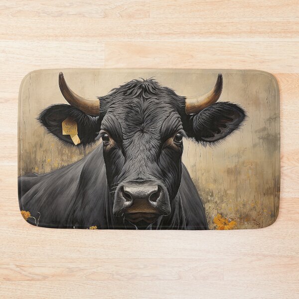 Item preview, Black Cow in Flower Meadow designed and sold by Elisabeth Lucas.