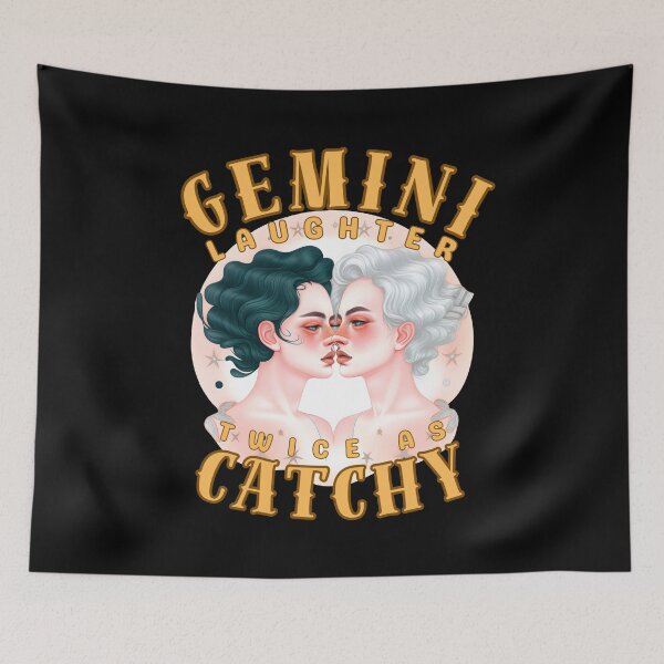 Item preview, Gemini Laughter: Twice As Catchy. gemini zodiac sign designed and sold by ZodiacWonders.