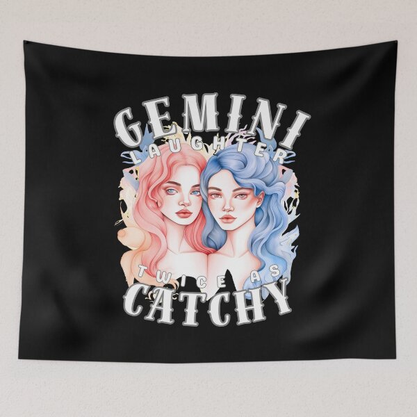 Item preview, Gemini Laughter: Twice As Catchy. gemini sayings designed and sold by ZodiacWonders.