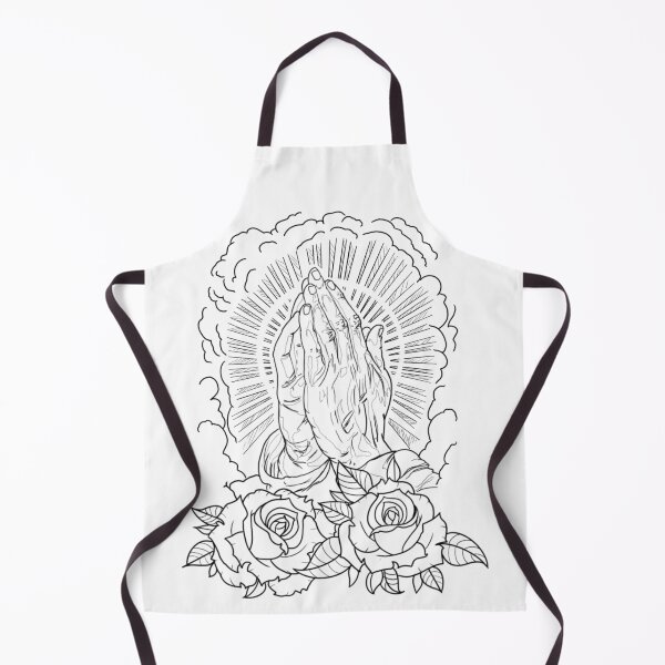 Item preview, Traditional praying hands and roses flash designed and sold by ReaperRoseCo.