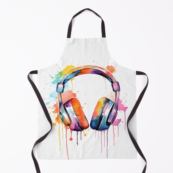 Item preview, "Euphonic Hues: Vibrant Watercolor Headphones" designed and sold by raphicha365.
