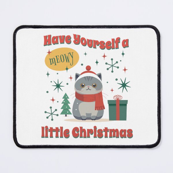 Item preview, Have Yourself a Meowy Little Christmas Gray Cat designed and sold by JinJinYoon.