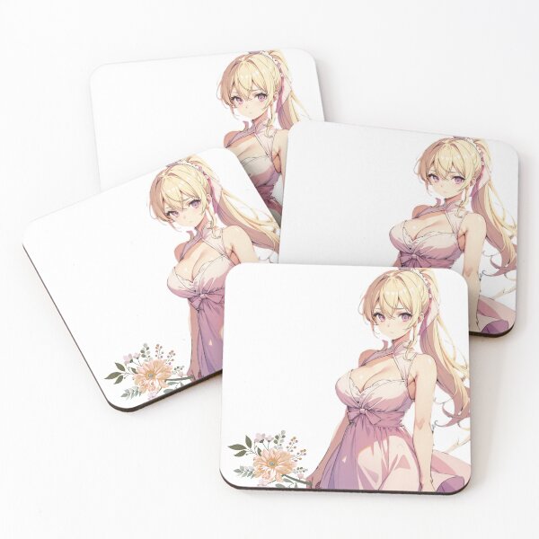 Item preview, Innocent Blond Anime Girl Holding Flowers | Charming Floral Delight designed and sold by Anime-Community.