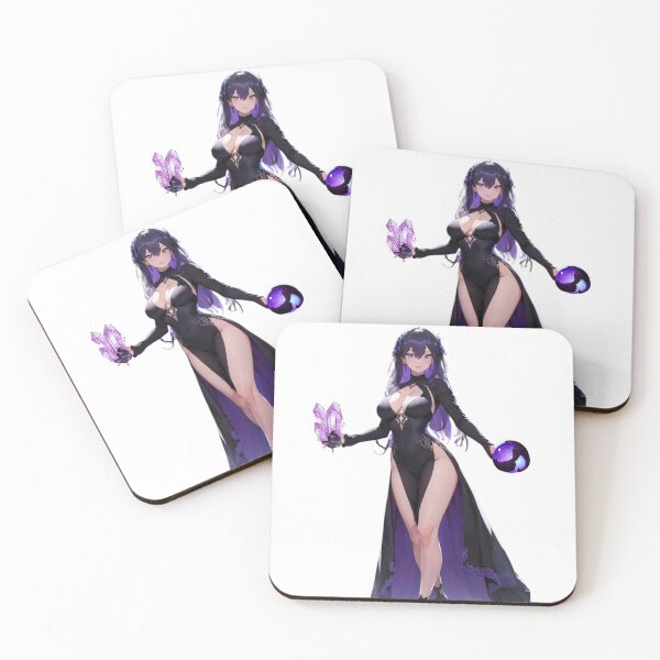 Item preview, Enchanting Elegance: Elegant Anime Magical Girl in Purple | Mystical Beauty Art Print designed and sold by Anime-Community.