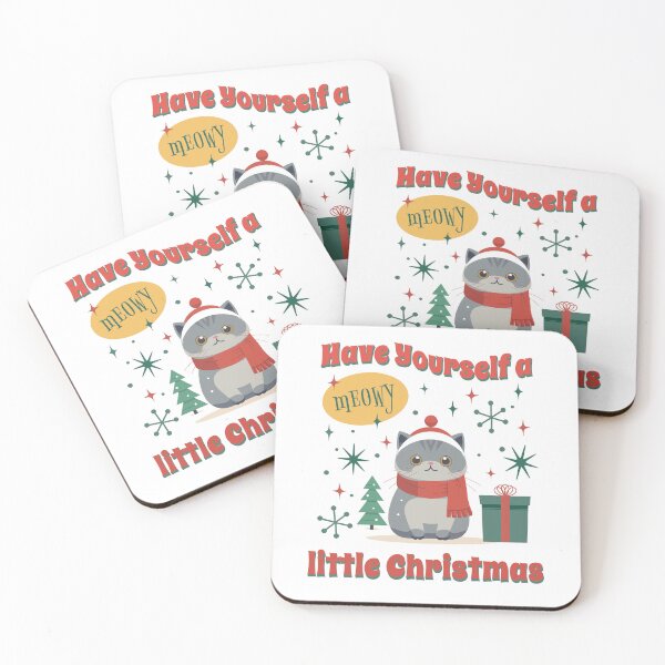Item preview, Have Yourself a Meowy Little Christmas Gray Cat designed and sold by JinJinYoon.