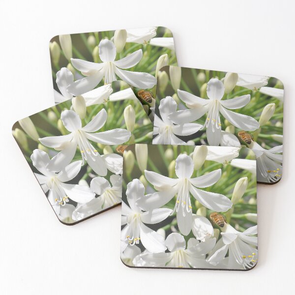 Item preview, White African Lily Flower with Bee designed and sold by IPPhotography.