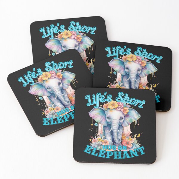 Item preview, Life's Short, Hug an Elephant. funny elephant designed and sold by ElephantVibes.