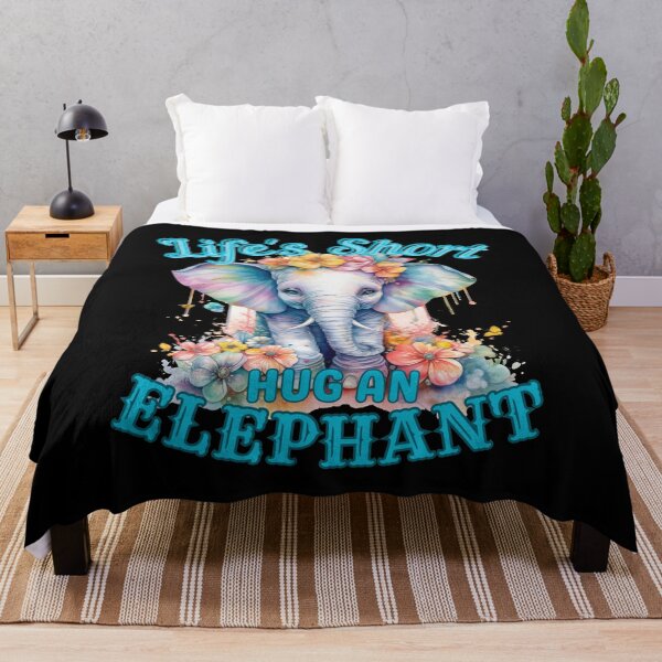 Item preview, Life's Short, Hug an Elephant. funny elephant designed and sold by ElephantVibes.