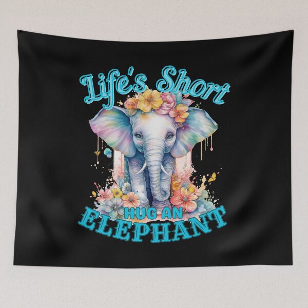 Item preview, Life's Short, Hug an Elephant. funny elephant designed and sold by ElephantVibes.