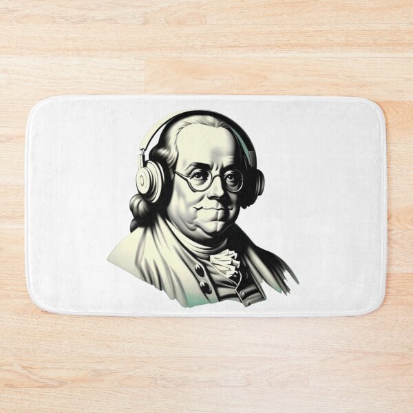 Item preview, Benjamin Franklin with Retro Headphones designed and sold by musicgeniusart.