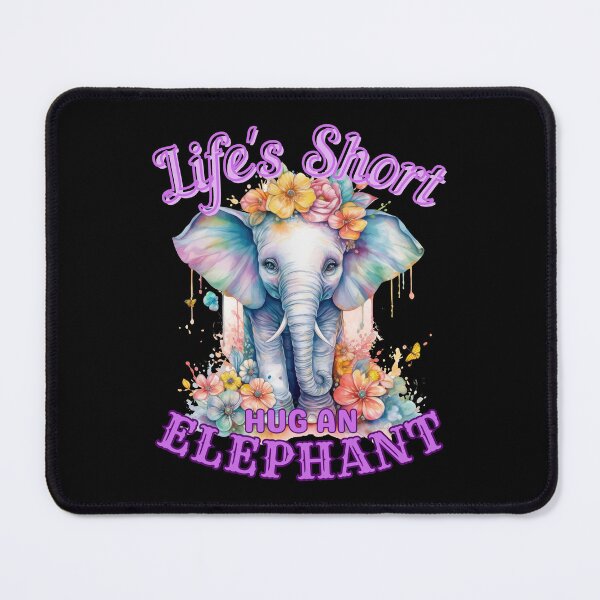 Item preview, Life's Short, Hug an Elephant. elephant face designed and sold by ElephantVibes.