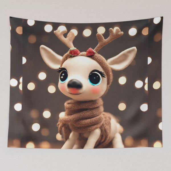 Item preview, Copy of Cutie Christmas Reindeer with Christmas lights 2, Merry Christmas 2023 designed and sold by Oorviart.