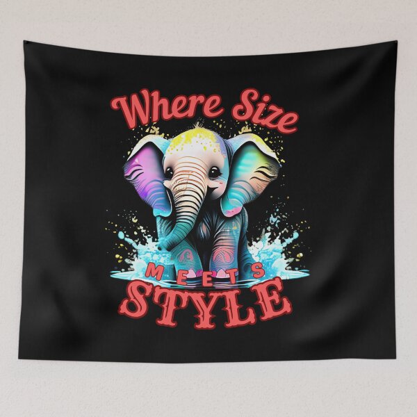 Item preview, Where Size Meets Style. colorful elephant designed and sold by ElephantVibes.
