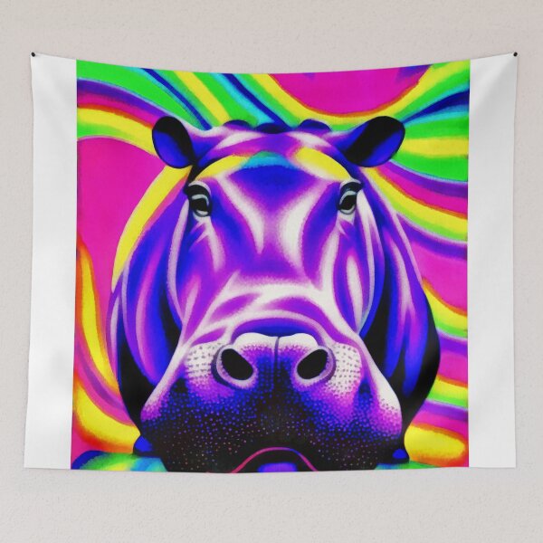 Item preview, hippo in color photo painting designed and sold by umfhn.