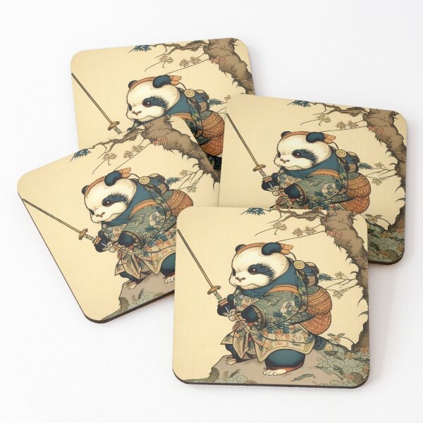 Item preview, Samurai Panda Traditional Japanese Art Nouveau designed and sold by entwithanaxe.