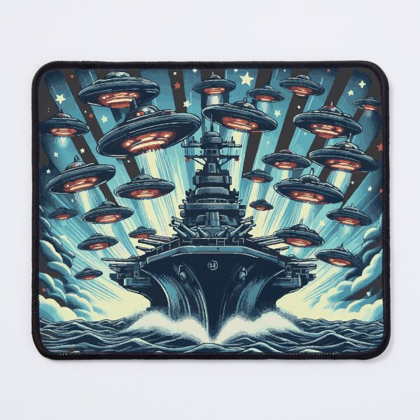Item preview, UFOs swarm uss Battleships no Text designed and sold by CaptinUAP.