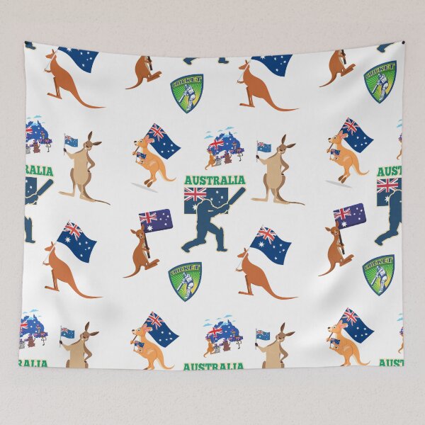 Item preview, Team Australia Cricket Pulse Seamless Pattern designed and sold by mushnpotato.
