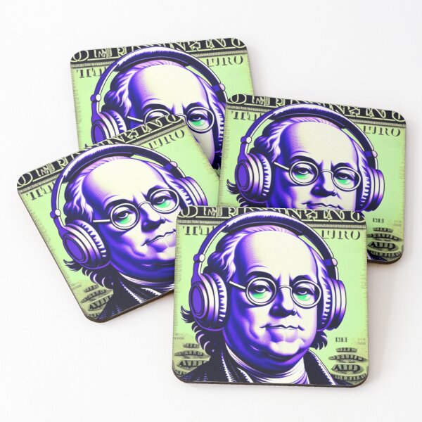 Item preview, Bankroll Ben Franklin with Retro Headphones designed and sold by musicgeniusart.