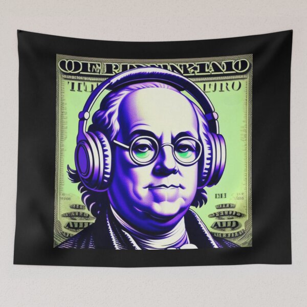 Item preview, Bankroll Ben Franklin with Retro Headphones designed and sold by musicgeniusart.