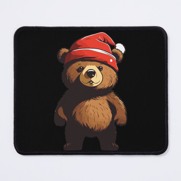 Item preview, Kawaii Bear Wearing Christmas Hat Xmas designed and sold by Peculiarts.