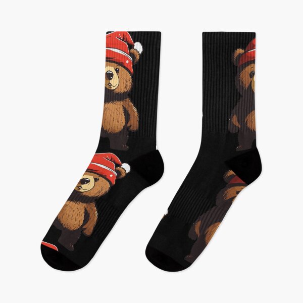 Item preview, Kawaii Bear Wearing Christmas Hat Xmas designed and sold by Peculiarts.