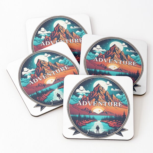 Item preview, "ADVENTURE" Text Design with mountain background designed and sold by Planet Designs.